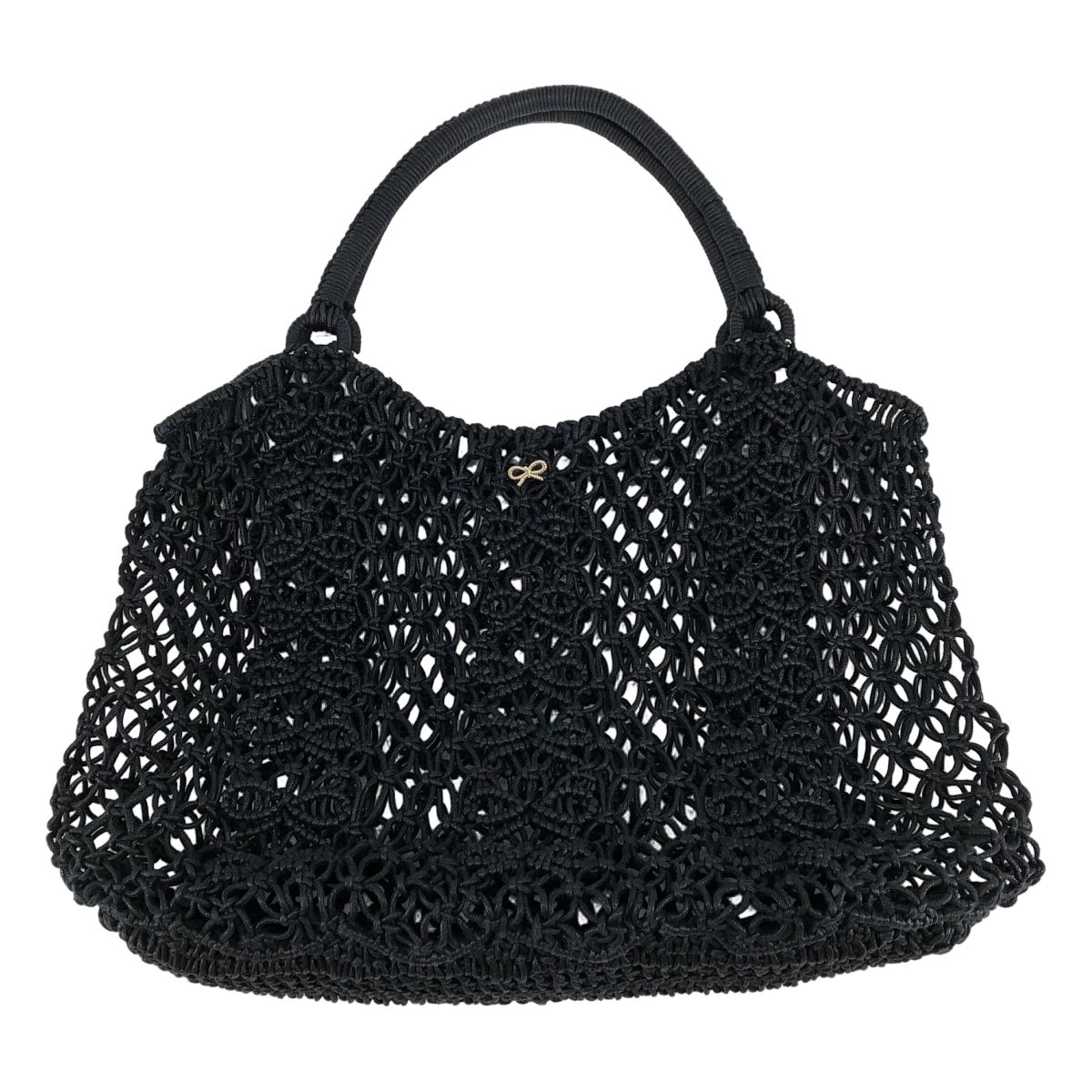 【美品】 ANYA HINDMARCH / アニヤハインドマーチ | メッシュ ハンドバッグ | ブラック | レディース