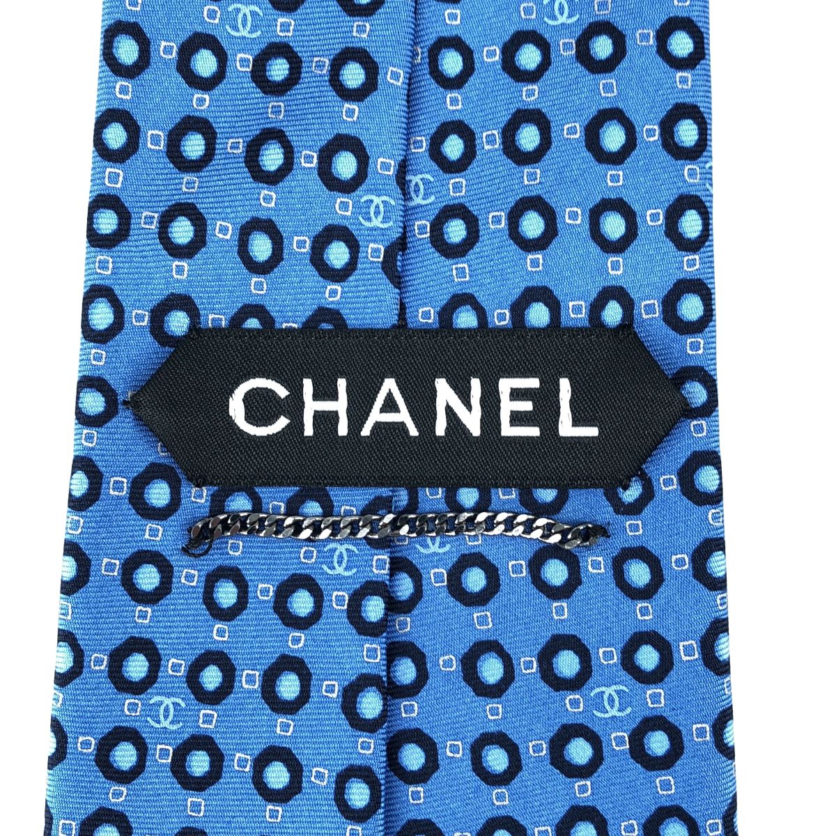 CHANEL / シャネル | シルク ココマーク ドット柄 ネクタイ | ブルー