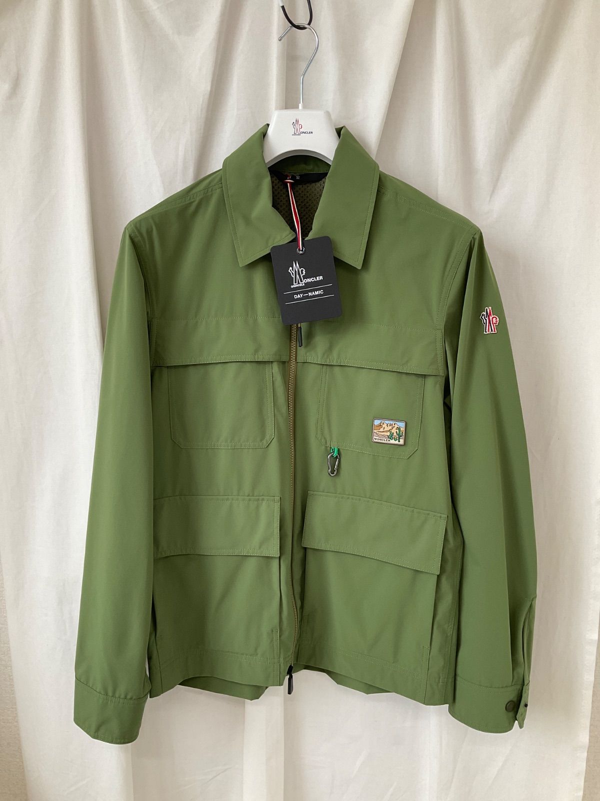 MONCLER モンクレール シャツジャケット Mサイズ オリーブグリーン 軽量撥水性タフタ素材