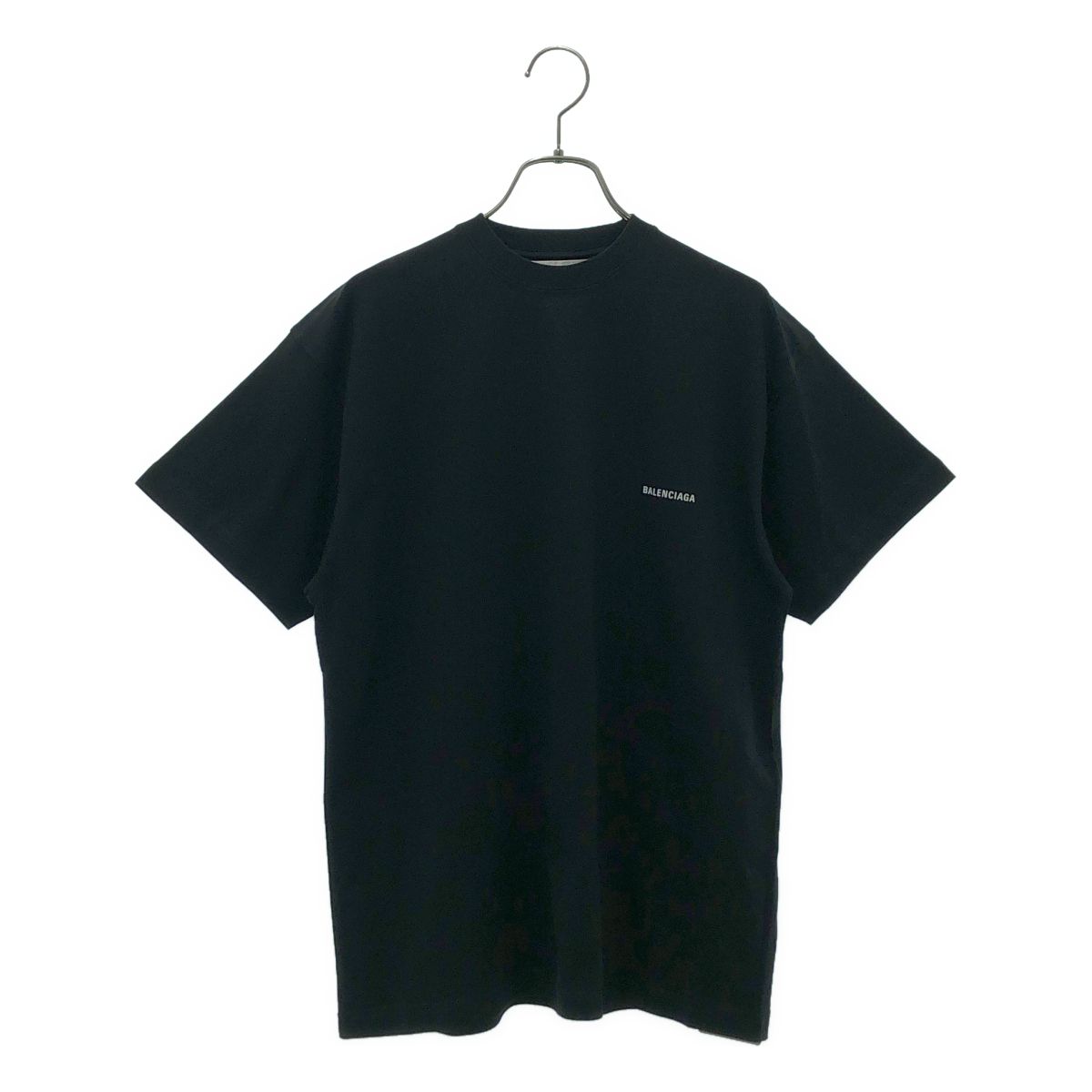 【美品】 BALENCIAGA / バレンシアガ | コットン フロントロゴ クルーネック カットソー / 613969 | M | ブラック | メンズ