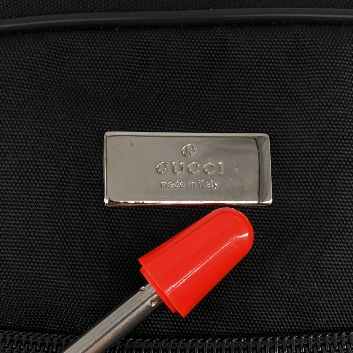 GUCCI グッチ ナイロン レザー 2WAY ボストンバッグ ロゴプレート GUCCI / グッチ | ナイロン レザー ロゴプレート ショルダーバッグ