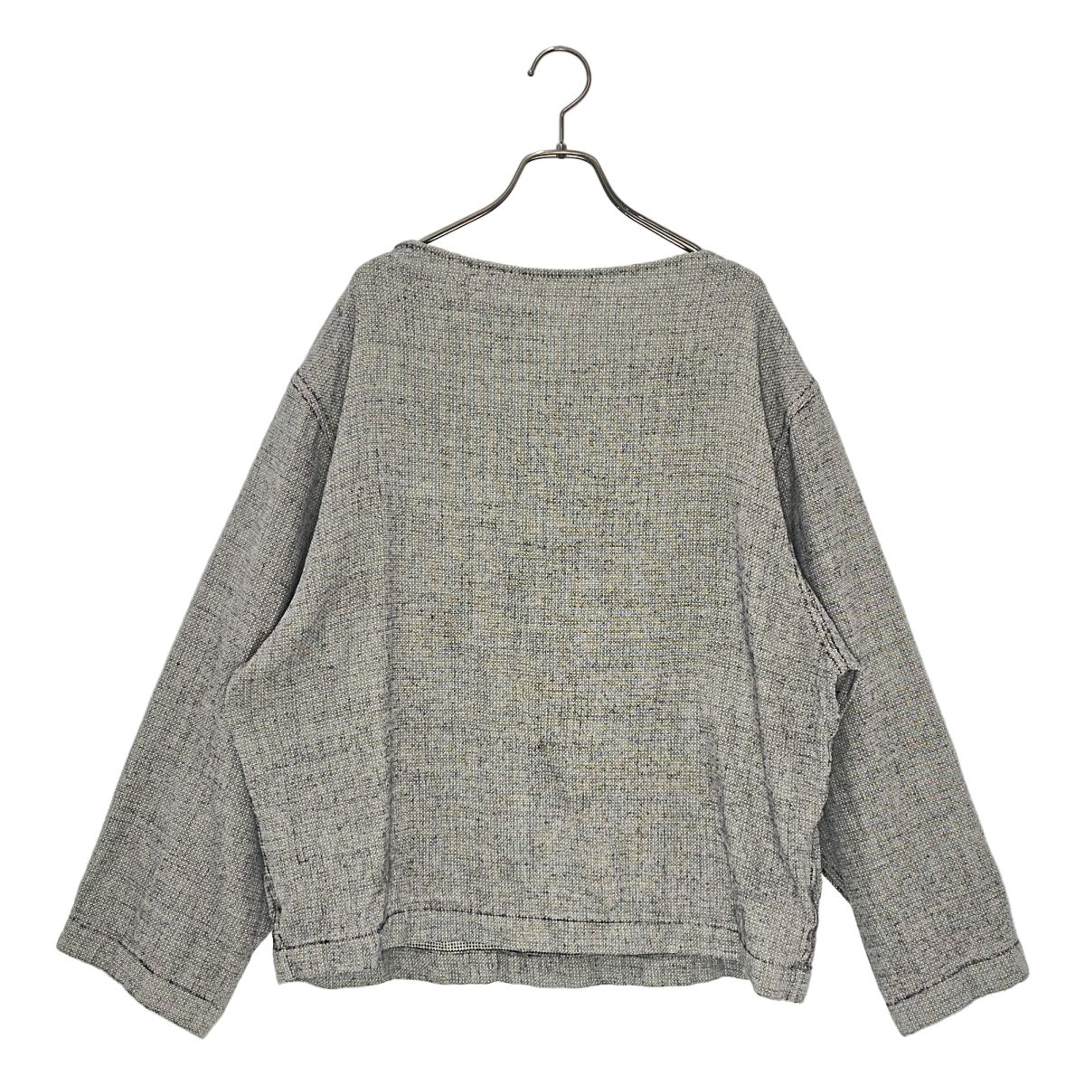 nonnotte / ノノット | 2026SS | Draping Big Basque Shirt コットン ウール プルオーバーシャツ | 3 | ブラック/ホワイト | メンズ