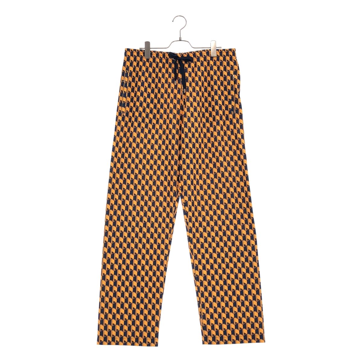 【美品】  GUCCI / グッチ | ジオメトリックプリント ジャージ イージーパンツ | M | オレンジ / ネイビー | メンズ 美品】 GUCCI / グッチ | ジオメトリックプリント ジャージ イージー
