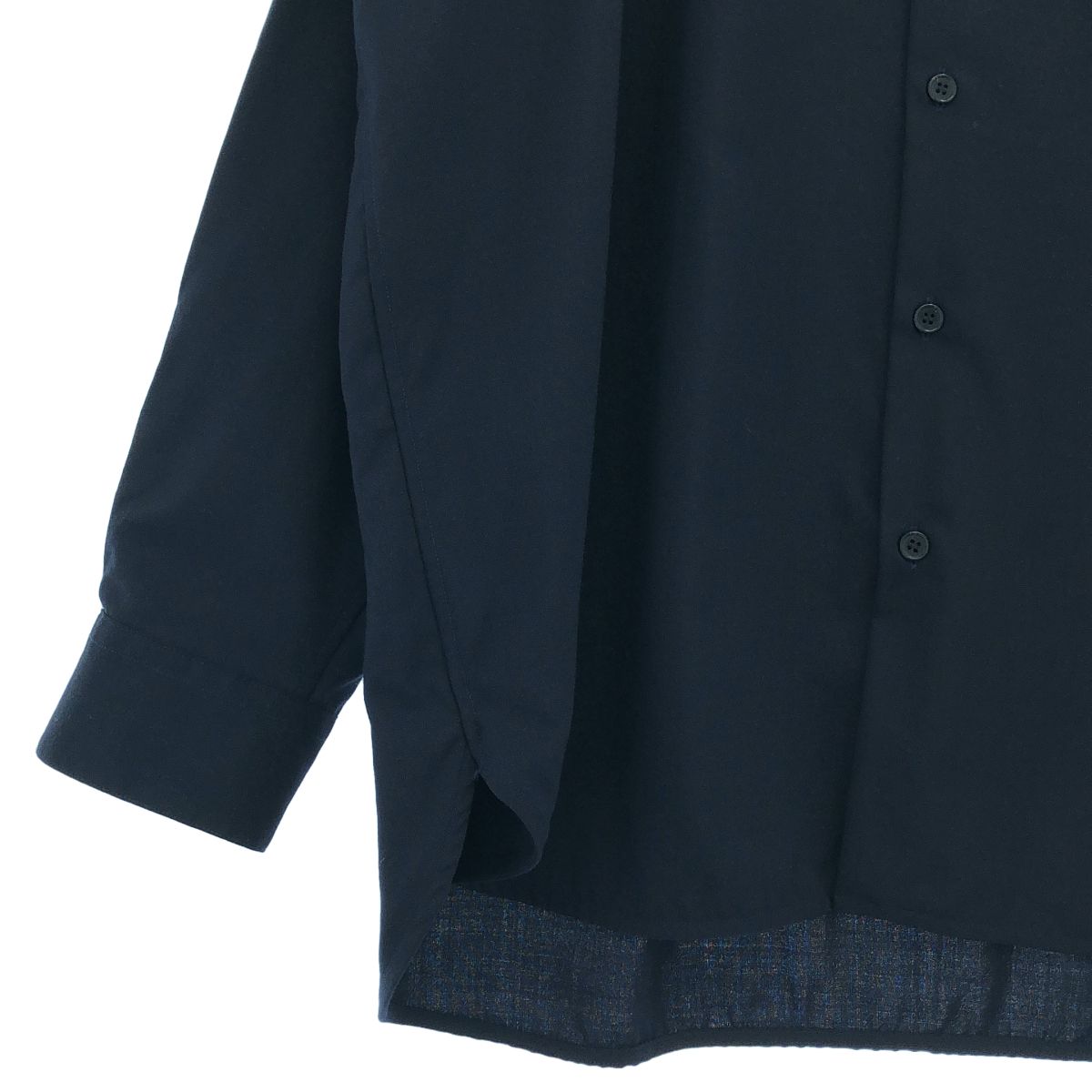 everyone / エブリワン | WOOL SHIRT ウール シャツ | XL | ネイビー