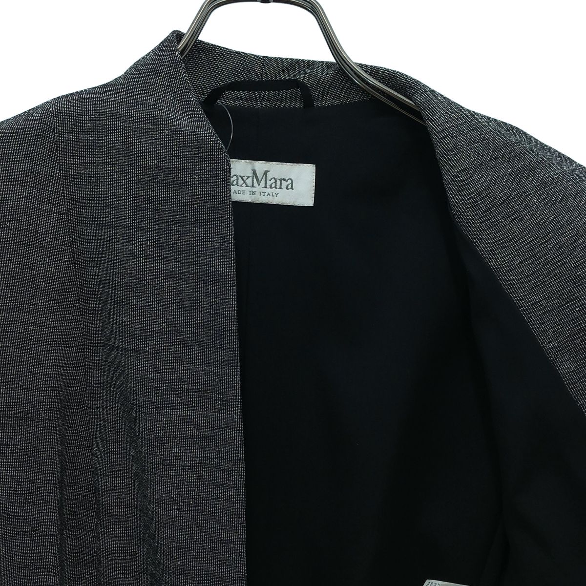 Max Mara / マックスマーラ | ウール シルク ノーカラージャケット