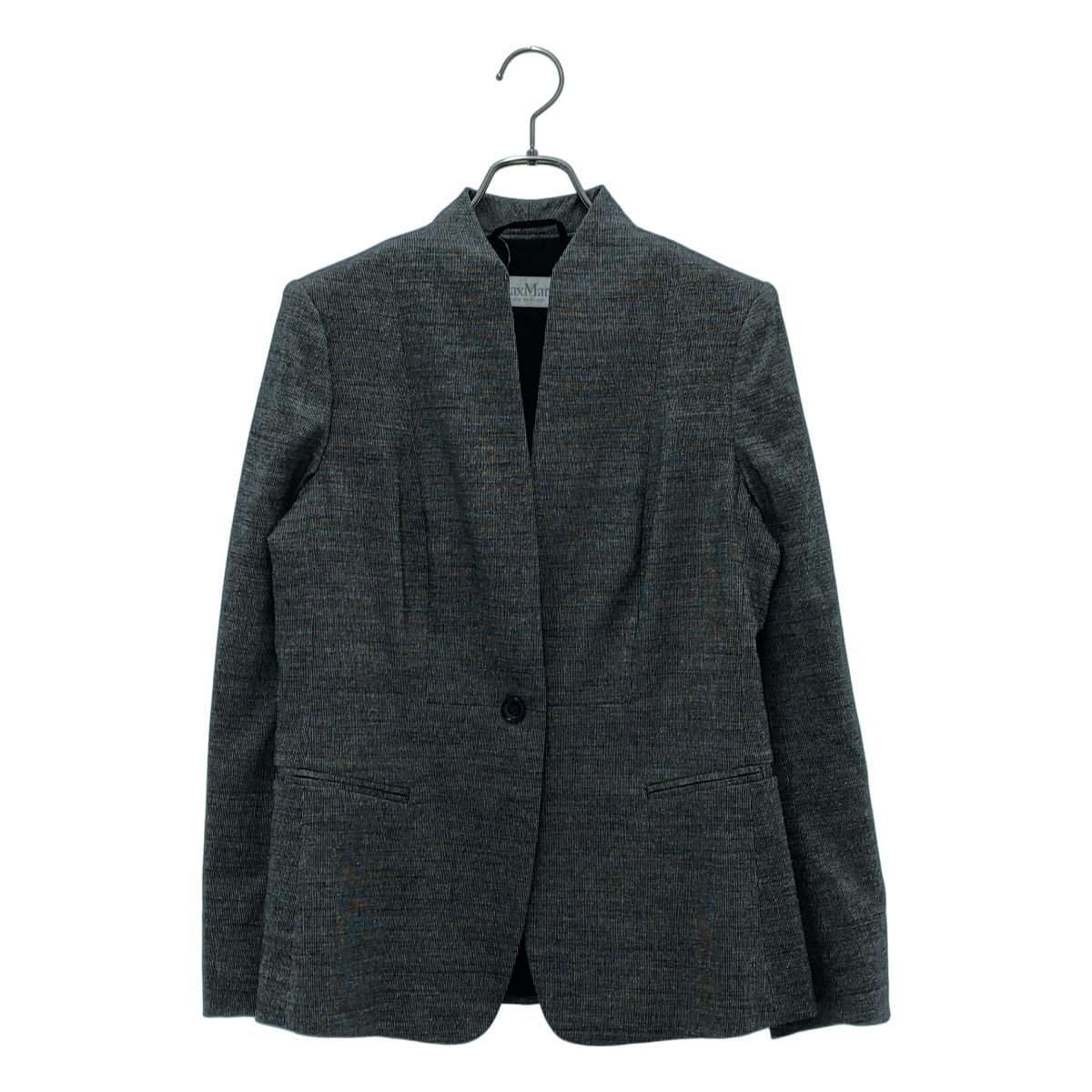 Max Mara / マックスマーラ | ウール シルク ノーカラージャケット
