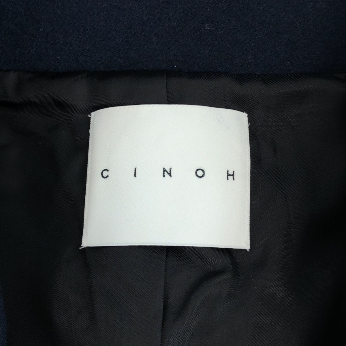 CINOH / チノ | ウール カシミヤ チェスターコート | 38 | ネイビー