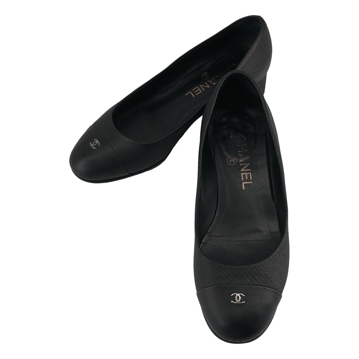 CHANEL / シャネル | ココマーク チャンキーヒールパンプス | 36 1/2 | ブラック | レディース