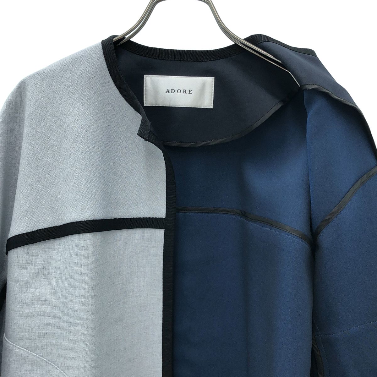 ADORE - 美品 22SS ADORE アドーア ギマボンディングパイピングジャケット オープンフロント ノーカラージャケット 531-2150308 38 ベージュ レディース 古着 中古 USED 美品】 ADORE / アドーア | 2022SS | ギマボンディング パイピング