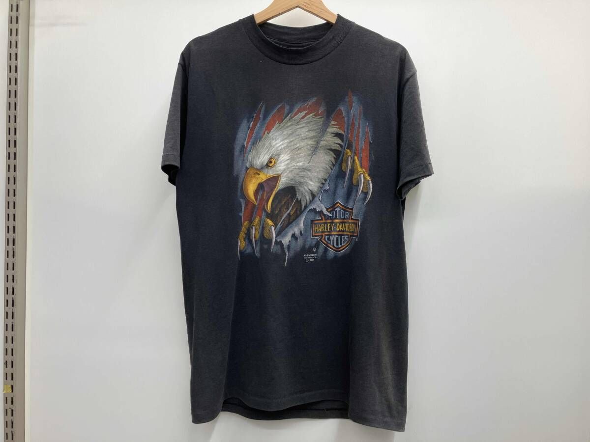Harley Davidson ハーレーダビッドソン 1990s 半袖Tシャツ イーグル USA製 サイズL ブラック 黒 通年