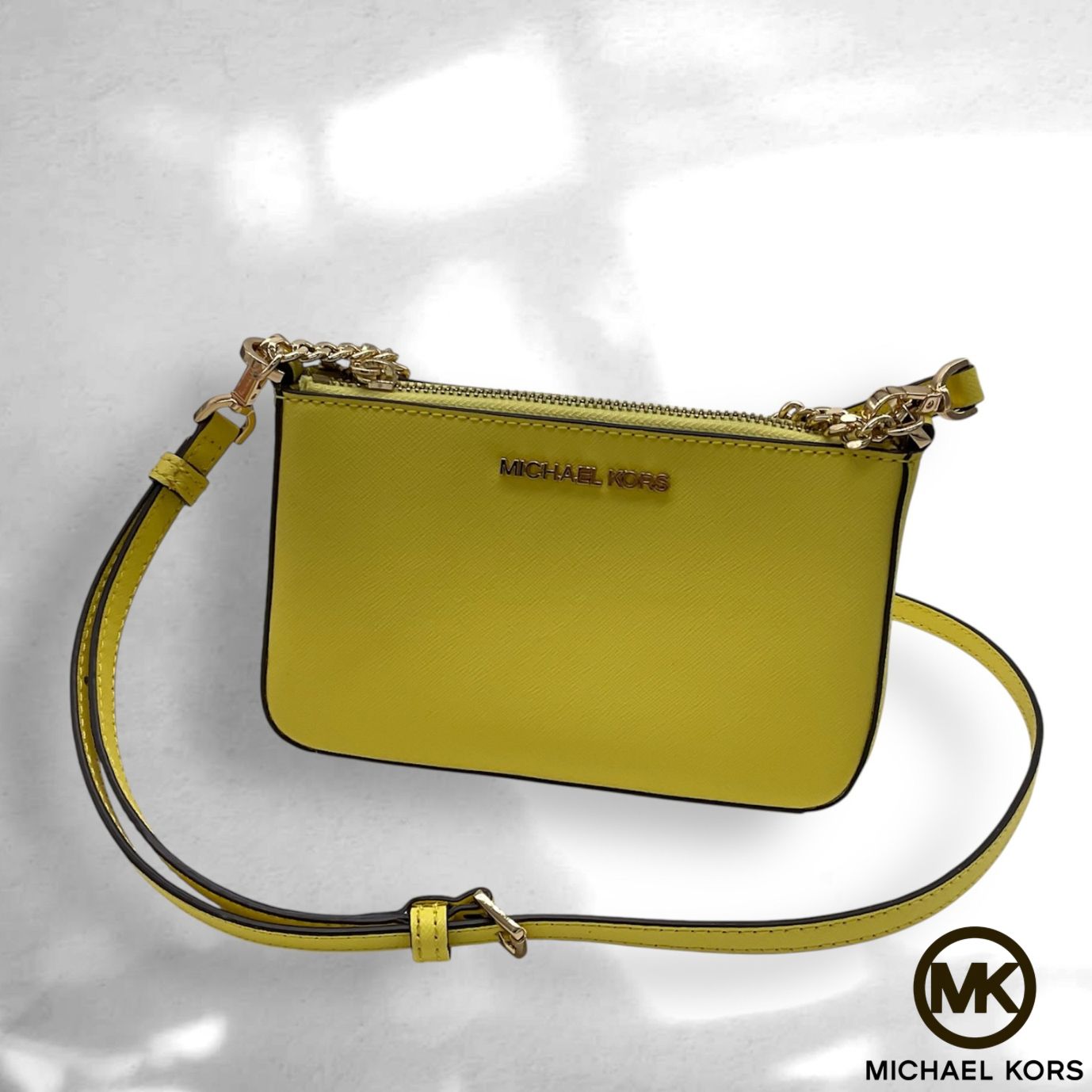 MICHAEL KORS マイケルコース ショルダーバッグ　ハンドバッグ　2way イエロー　黄色　ゴールドチェーン　春夏バッグ　黄色　イエロー