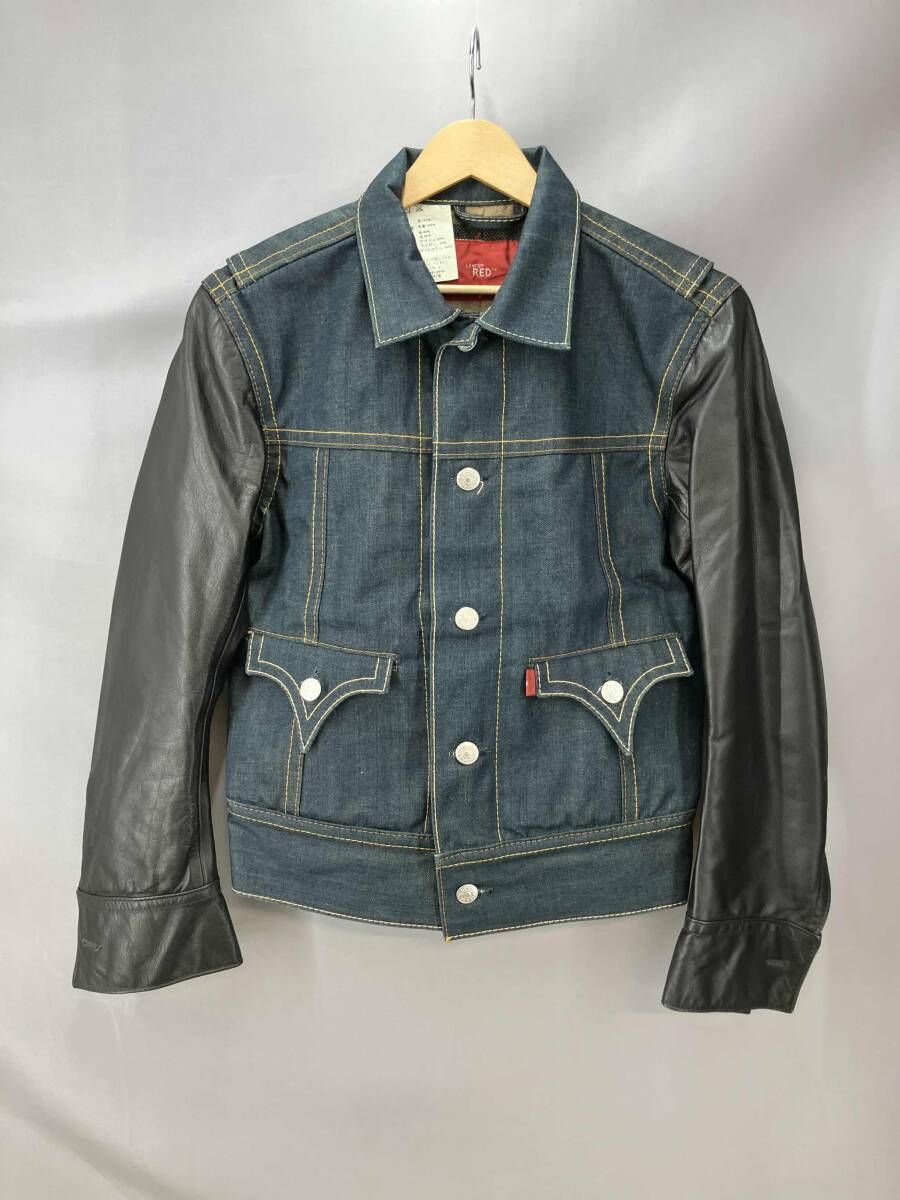 ★ LEVI' S RED リーバイスレッド デニムジャケット Gジャン 2022AW レザースリーブ Sサイズ ブルー 冬