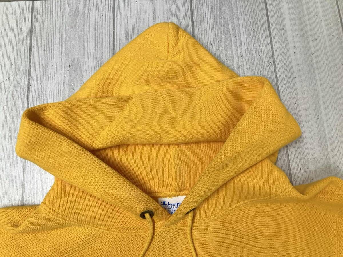 STUSSY ステューシー × Champion チャンピオン REVERSE WEAVE C8-G121 プルオーバー パーカー サイズS イエロー