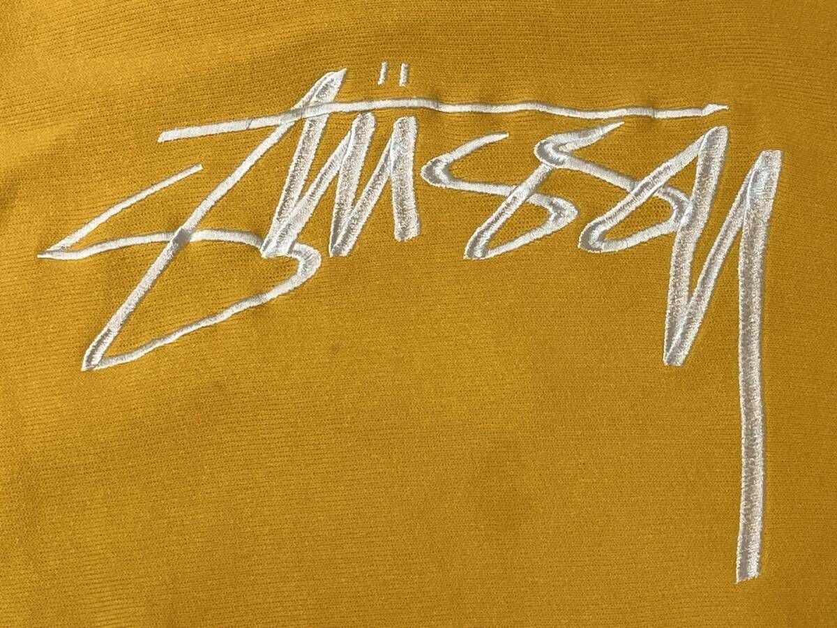 STUSSY ステューシー × Champion チャンピオン REVERSE WEAVE C8-G121 プルオーバー パーカー サイズS イエロー