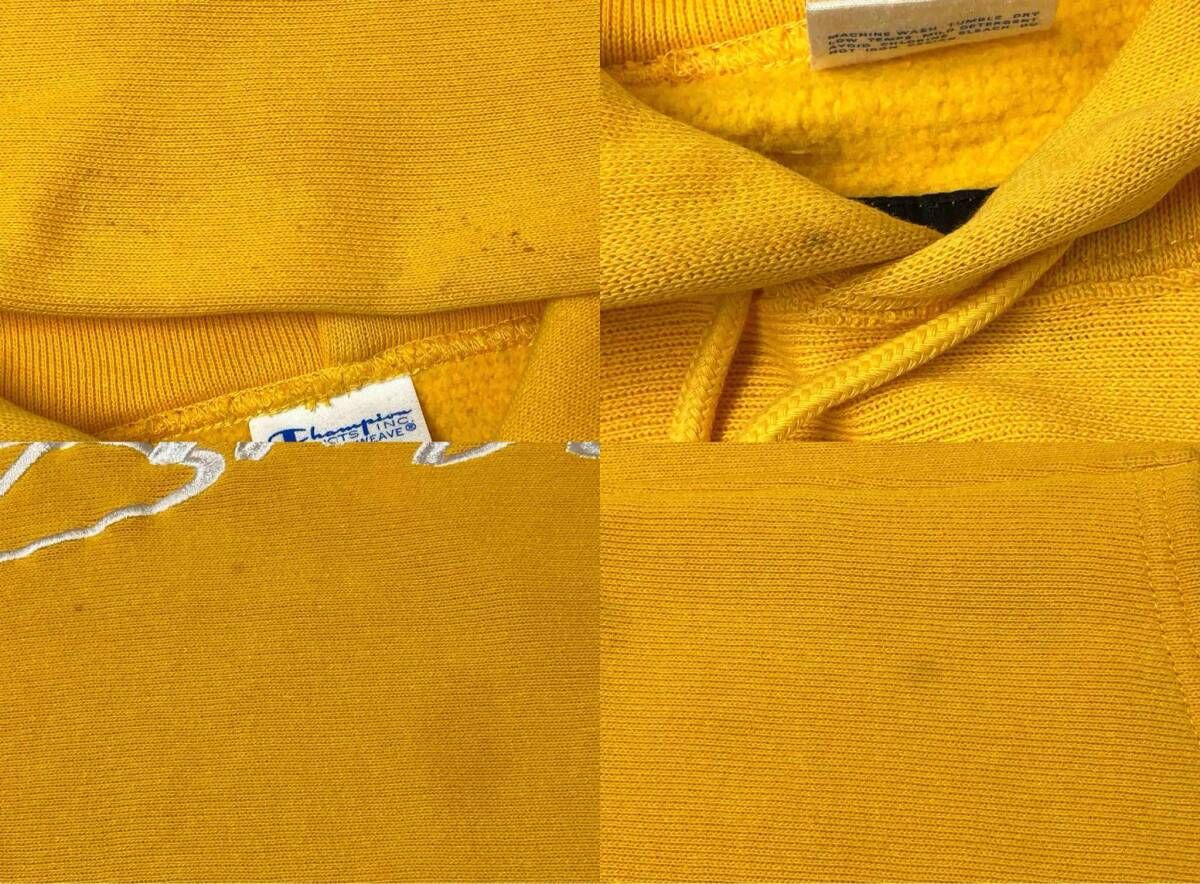 STUSSY ステューシー × Champion チャンピオン REVERSE WEAVE C8-G121 プルオーバー パーカー サイズS イエロー