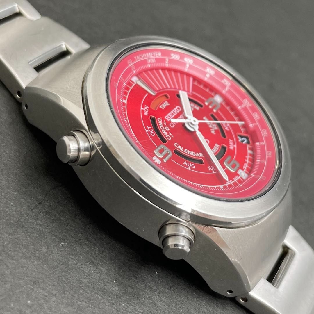 SEIKO SUS クロノグラフ 6M26-6020 レッド赤文字盤 ダンシングハンズ