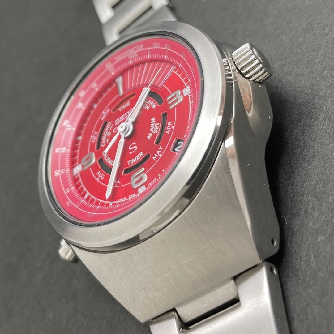 SEIKO SUS クロノグラフ 6M26-6020 レッド赤文字盤 ダンシングハンズ