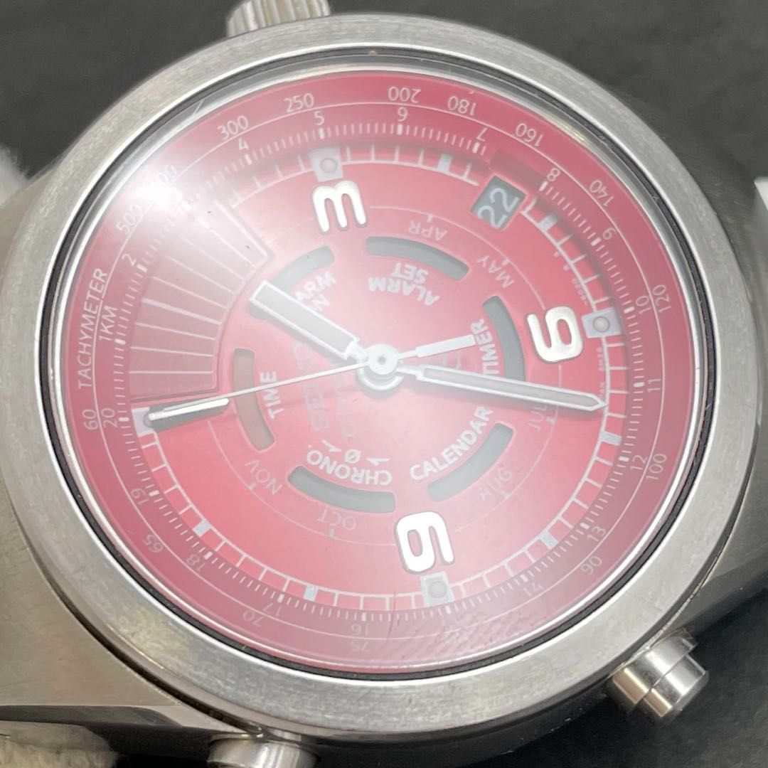 SEIKO SUS クロノグラフ、レッド SEIKO SUS クロノグラフ 6M26-6020 レッド赤文字盤 ダンシングハンズ
