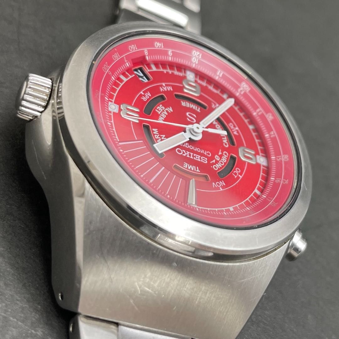 SEIKO SUS クロノグラフ 6M26-6020 レッド赤文字盤 ダンシングハンズ