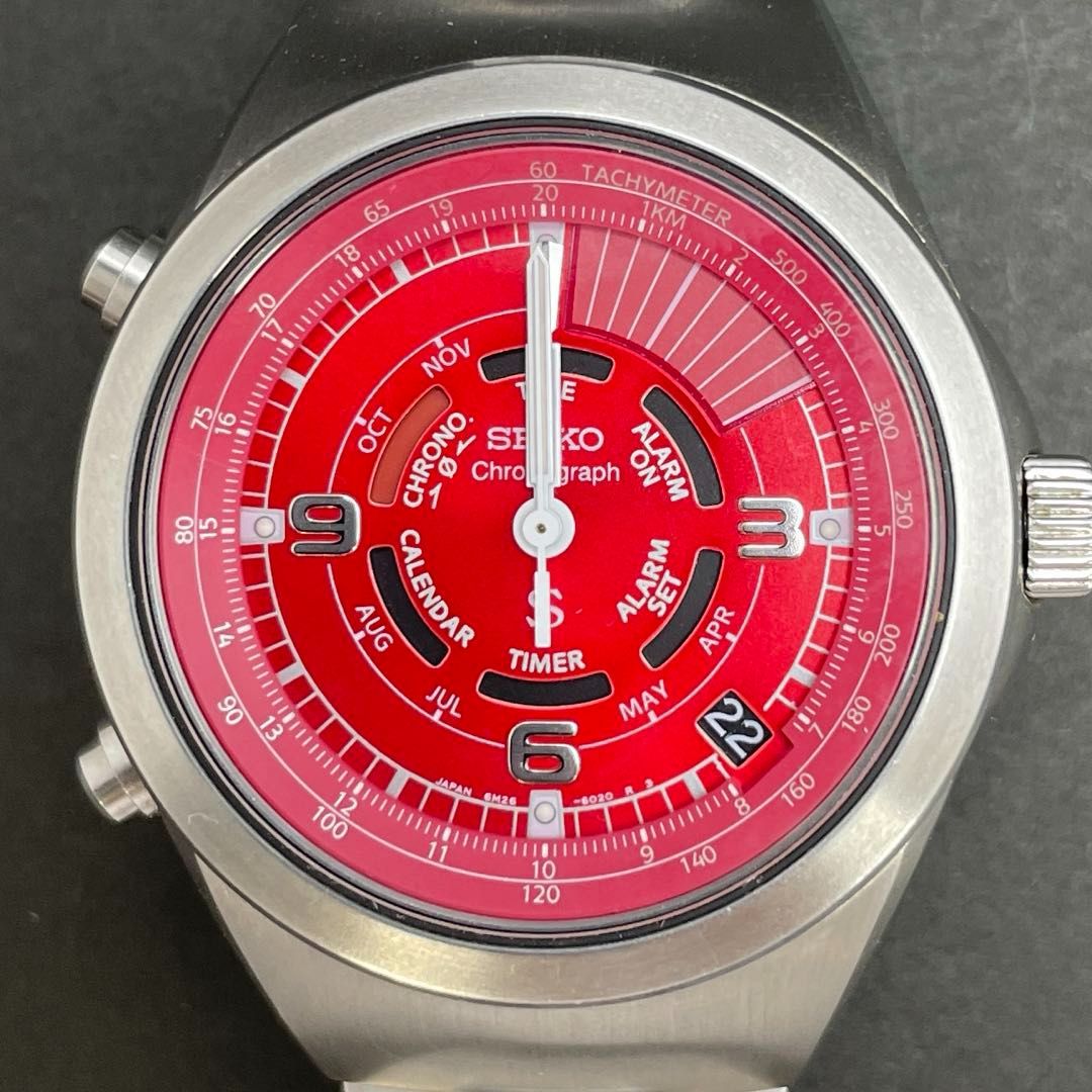 SEIKO SUS クロノグラフ 6M26-6020 レッド赤文字盤 ダンシングハンズ