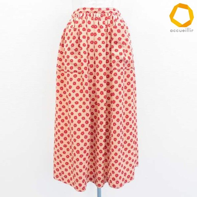 ピンクハウス PINKHOUSE スカート ロング フレア リボン 総柄 レディース [a1019434]