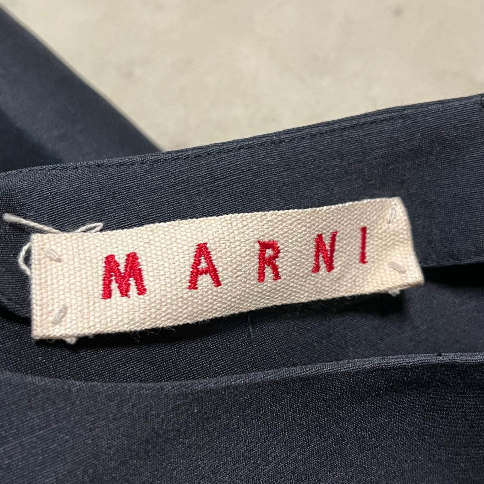MARNI マルニ ウールシルク混 ワンピース イタリア製 長袖 ブラック