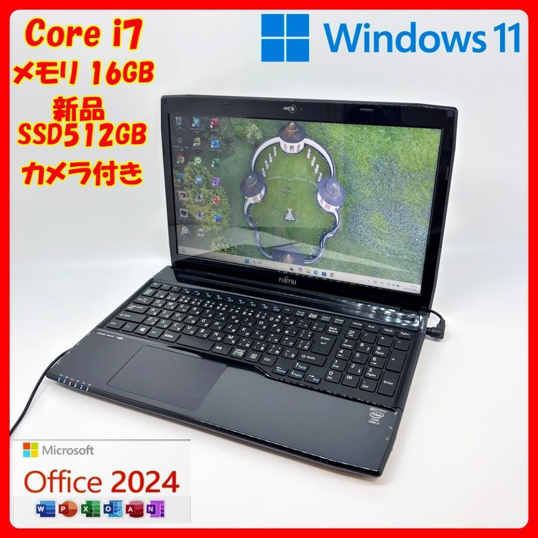 ノートパソコン 富士通 LIFEBOOK Core i7 16GB SSD512GB Windows11