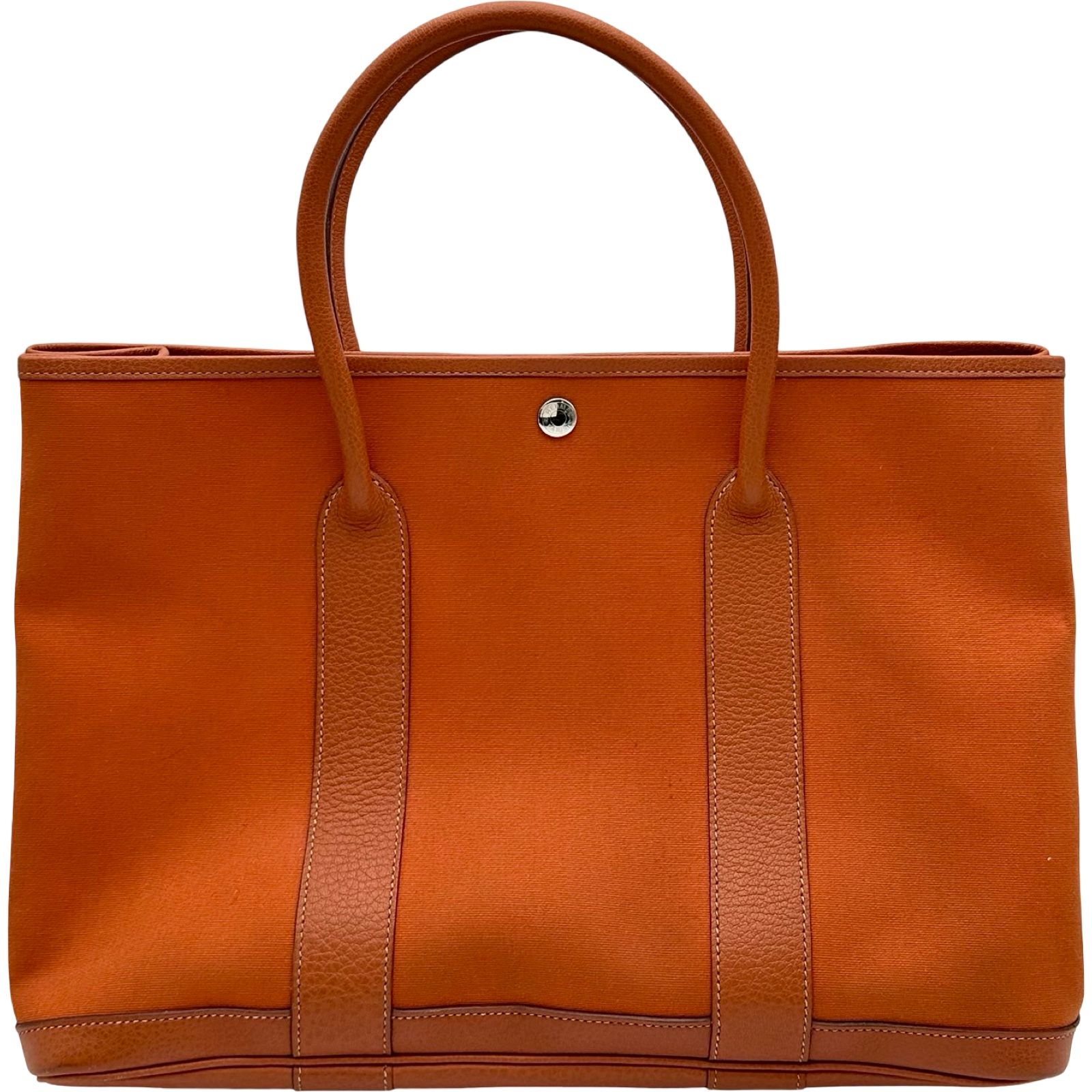 エルメス HERMES ガーデンパーティPM □I刻印 オレンジ シルバー金具