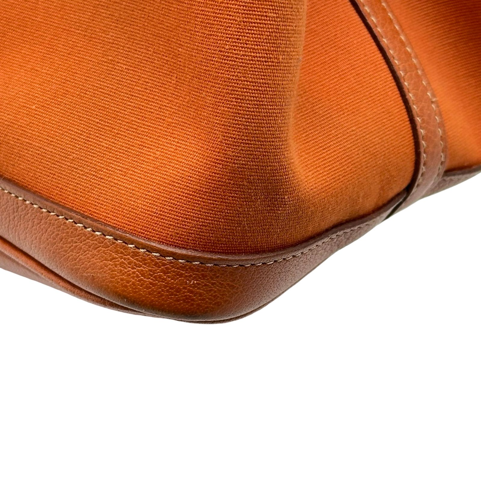 エルメス HERMES ガーデンパーティPM □I刻印 オレンジ シルバー金具