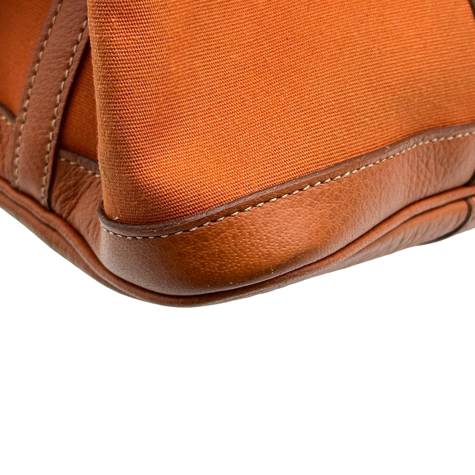 エルメス HERMES ガーデンパーティPM □I刻印 オレンジ シルバー金具