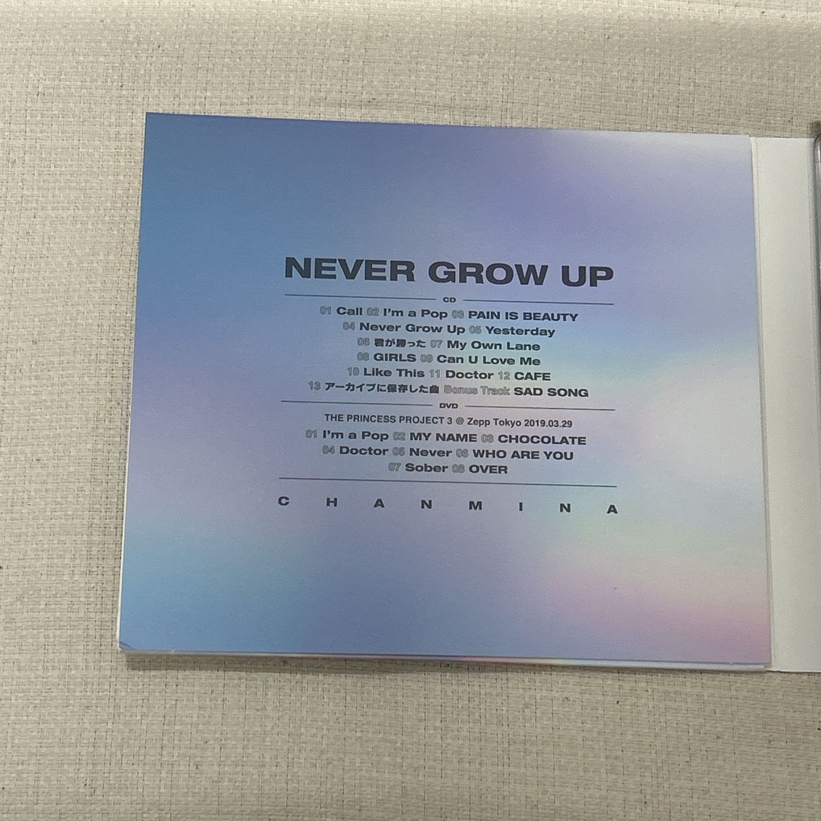 浜館21-1361] ちゃんみな Never Grow Up 初回限定盤 CD+DVD [中古品