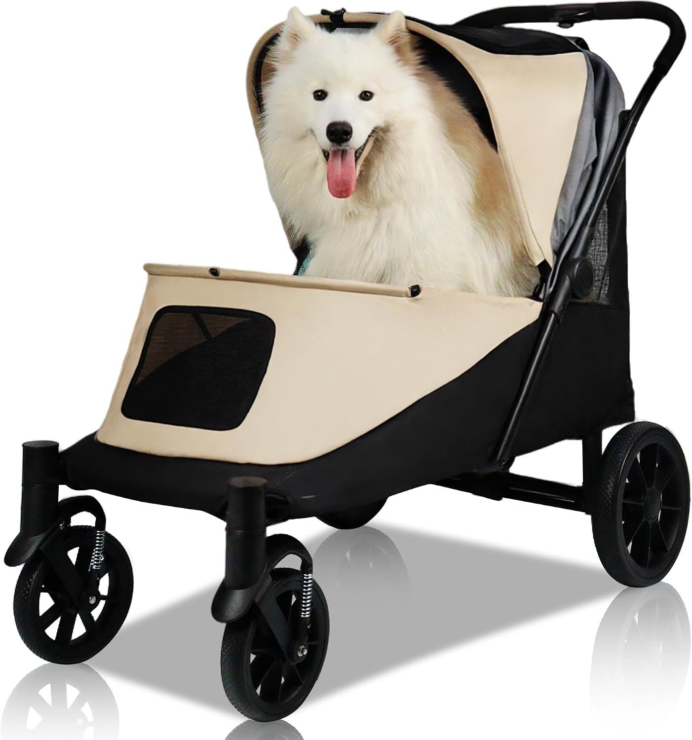 Totoro ball ペットカート 大型犬 中型犬 4輪バギー 折りたたみ 耐荷重60KG 介護用 乗り降り楽々 後輪ブレーキ付 飛び出し防止 PC405A