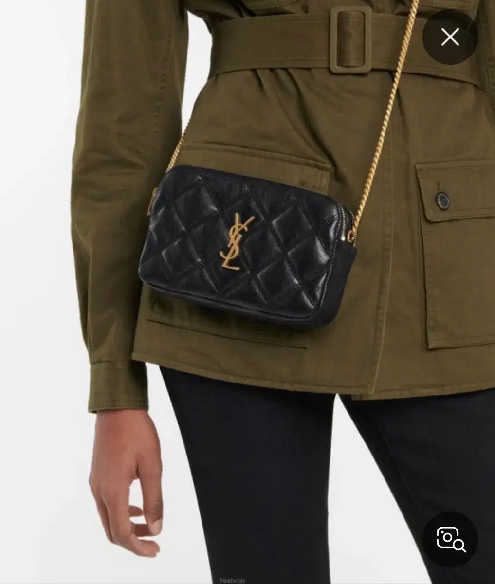 Saint Laurent サンローラン ゴールド金具 キルティング チェーンバッグ クロスバッグ ショルダーバッグ ダブルジッパー (正規品/新品)