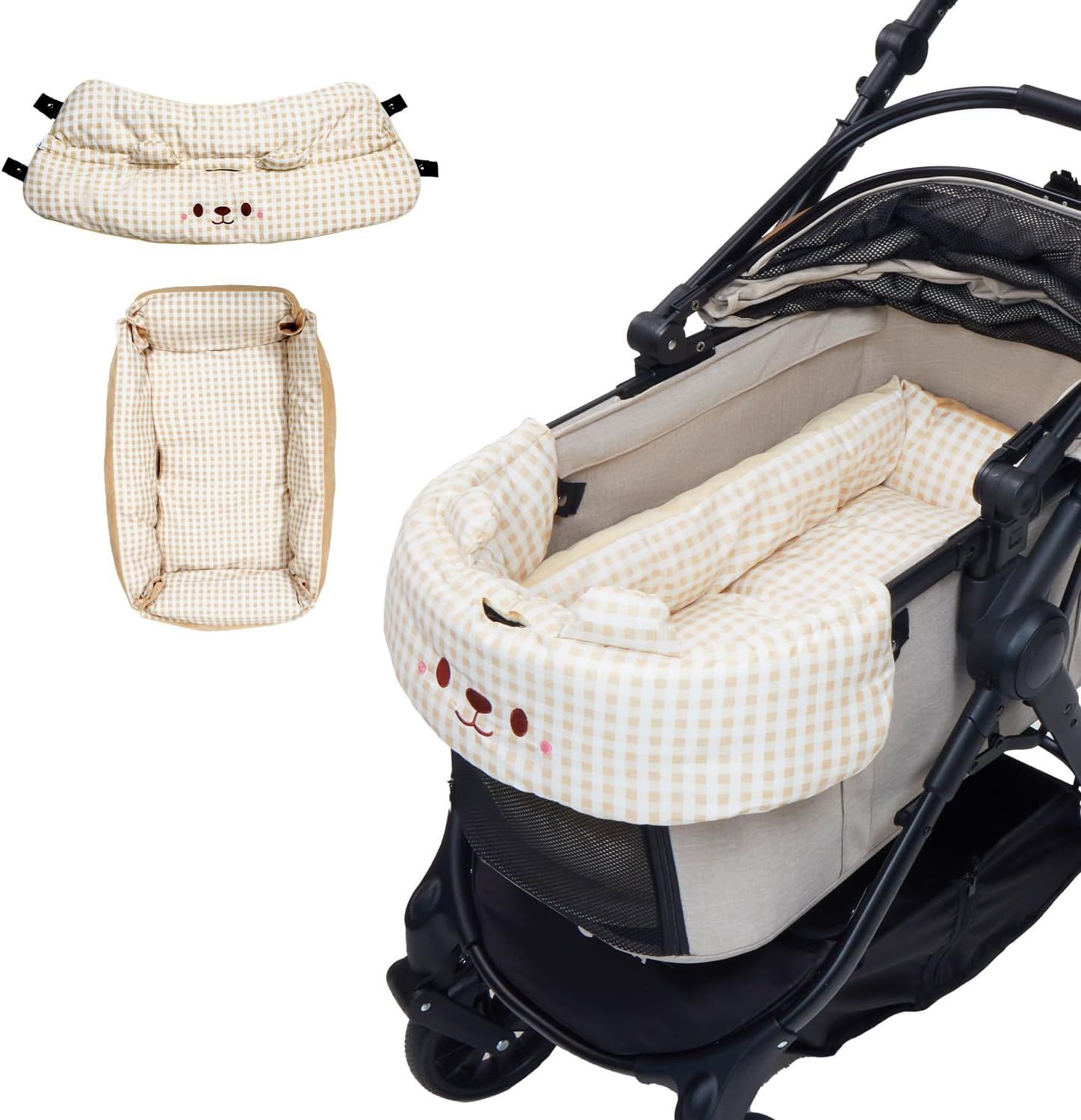 PETTENAペットカートTERRA専用クッションセットベージュあごのせインナーライナー防水丸洗い可能犬体工学衝撃緩和関節保護ふわふわ