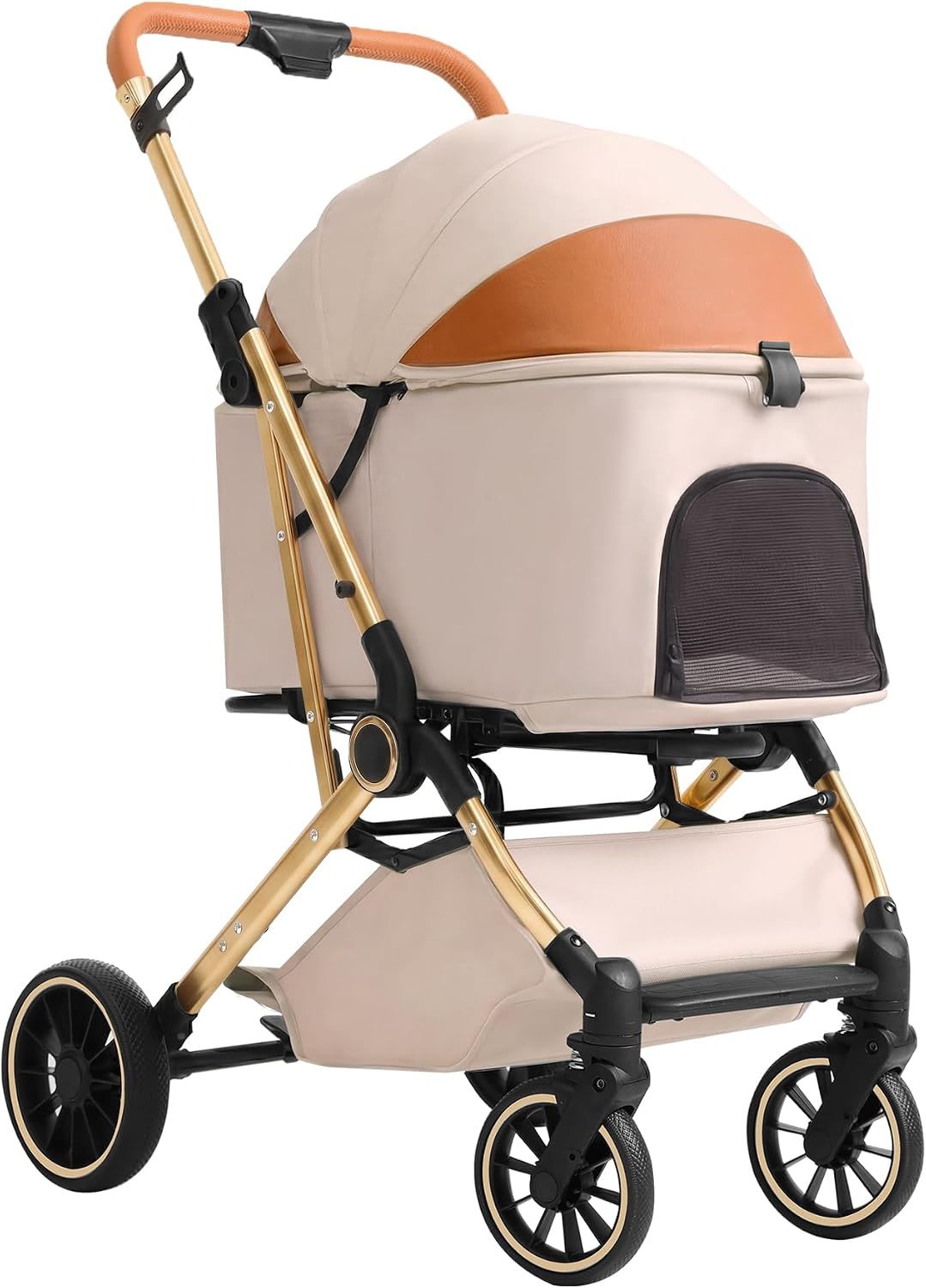 MILA&LOUIS ペットカート 1秒開閉 犬用バギー 小型中型犬 猫 多機能 折り畳み式 25kg耐荷重 PU耐摩耗ホイール サスペンション搭載