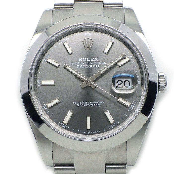 ロレックス Rolex 腕時計 デイトジャスト41 126300 サンレイ スレート文字盤 デイト 夜光針/インデックス SS 自動巻き 【箱・保付き】 【中古】 ロレックス Rolex 腕時計 デイトジャスト41 126300 サンレイ スレート