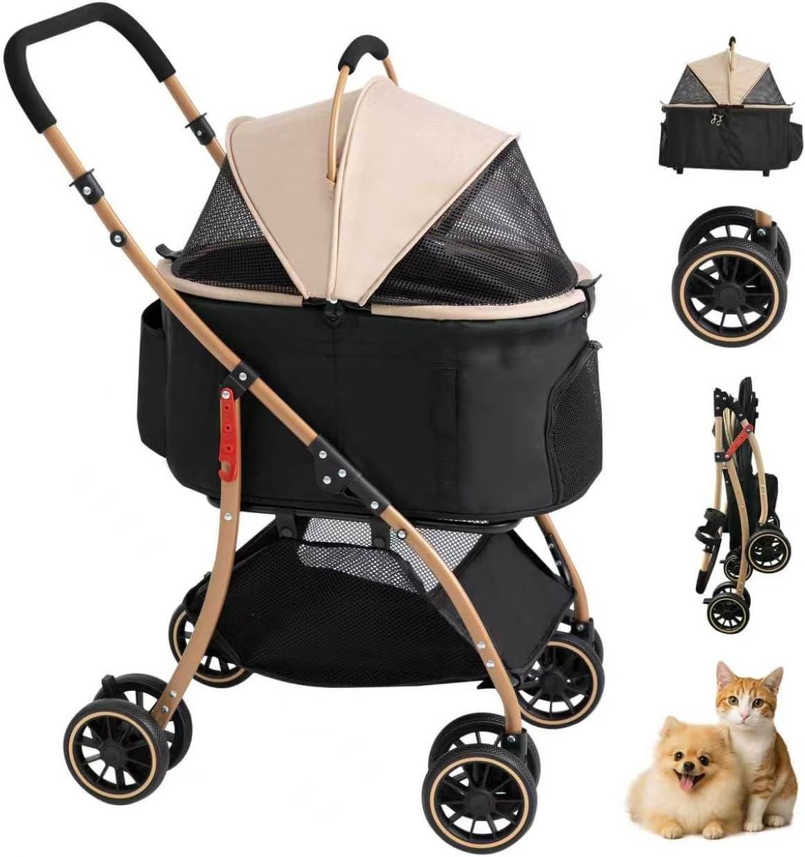 Joyfultails ペットカート 大型犬 中型犬 多頭飼い 30kg耐荷重 低床型