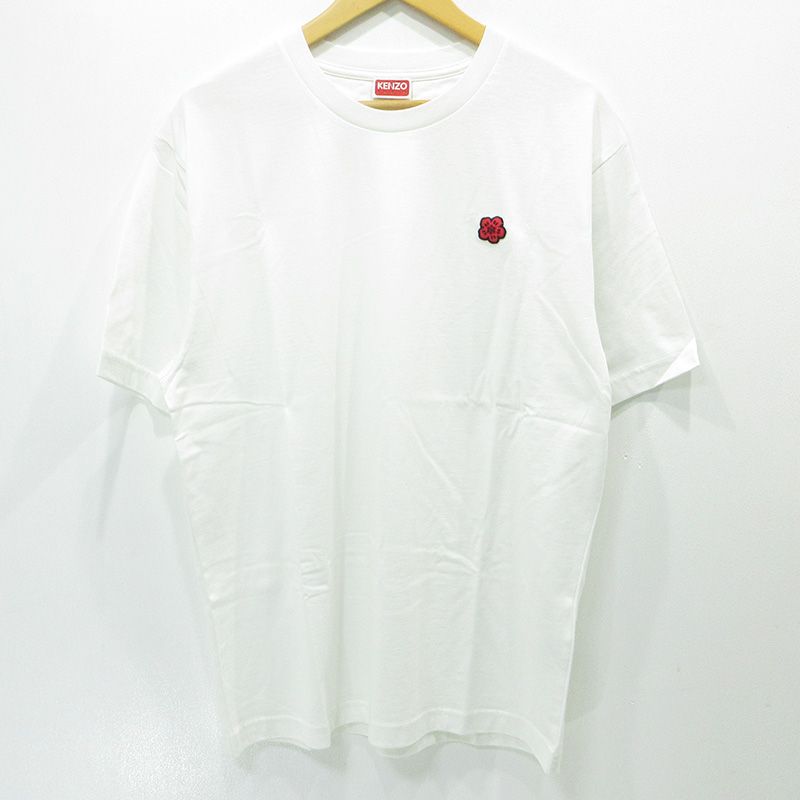 【三重本店】 中古 KENZO | ケンゾー BOKE FLOWER ボケフラワーエンブロイダリー半袖Tシャツ バックロゴ刺繍 FE65TS4744SG ホワイト サイズ：L 【108】