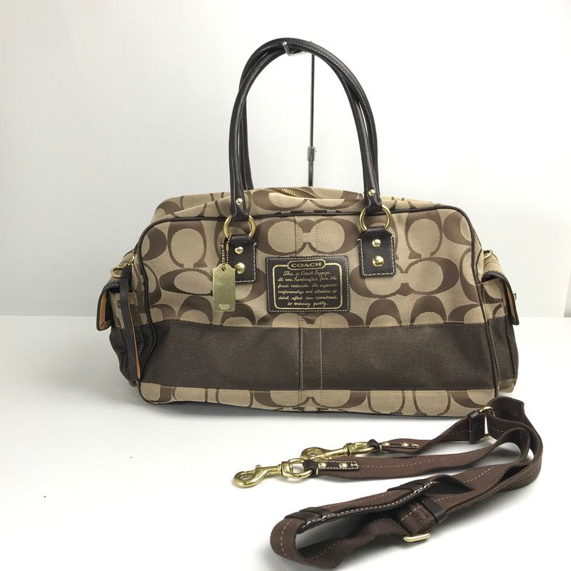 【中古品】 COACH コーチ F10392 ボストンバッグ カラーBROWN シグネチャー　 【180-260721-ky-02-fuzh】