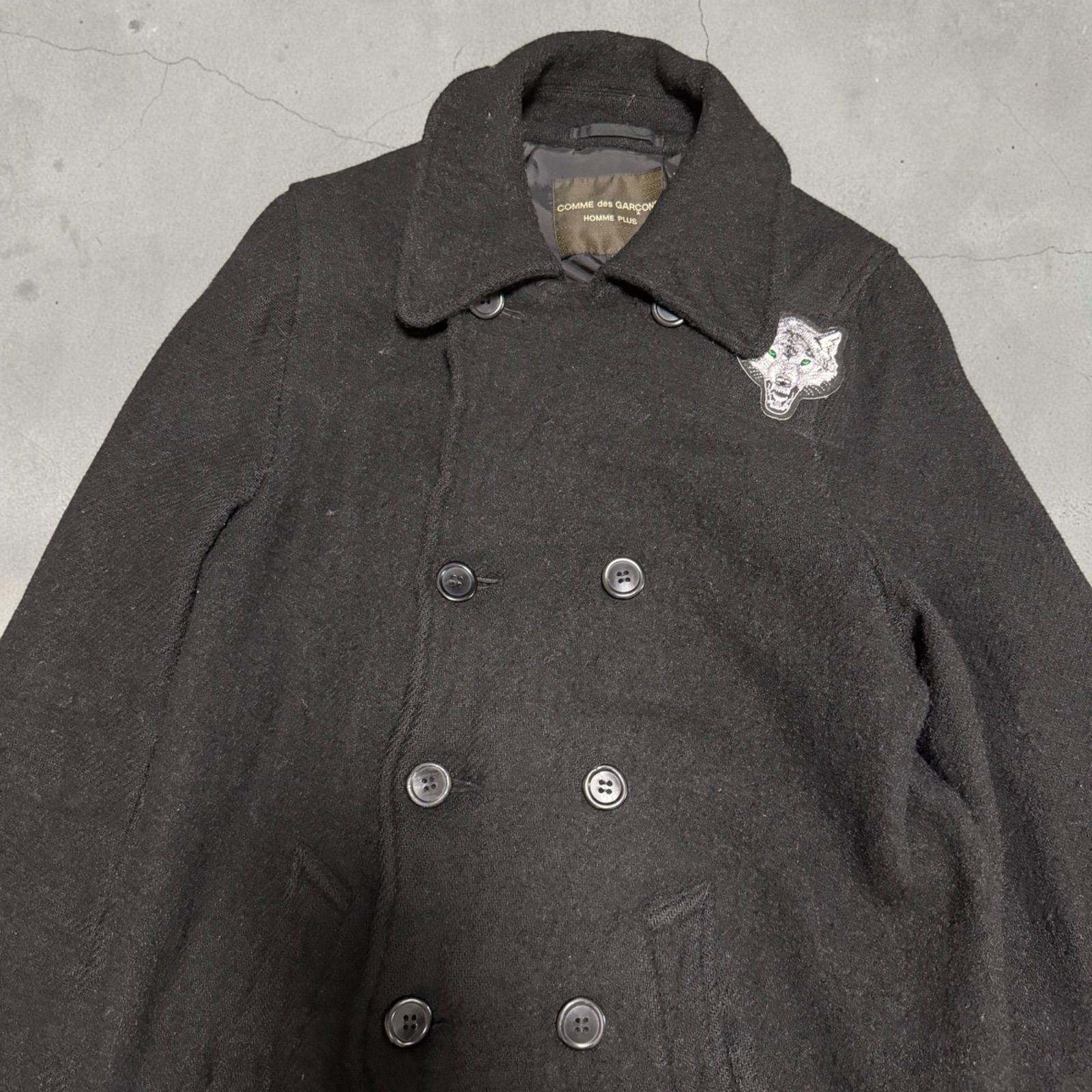 コムデギャルソンオムプリュス AD2007　 縮絨加工　ピーコート　 S　黒 COMME des GARCONS HOMME PLUS コムデギャルソンオムプリュス AD2007