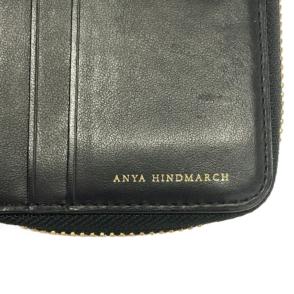 Anya Hindmarch(アニヤハインドマーチ) 2つ折り財布 - 黒 ラウンド