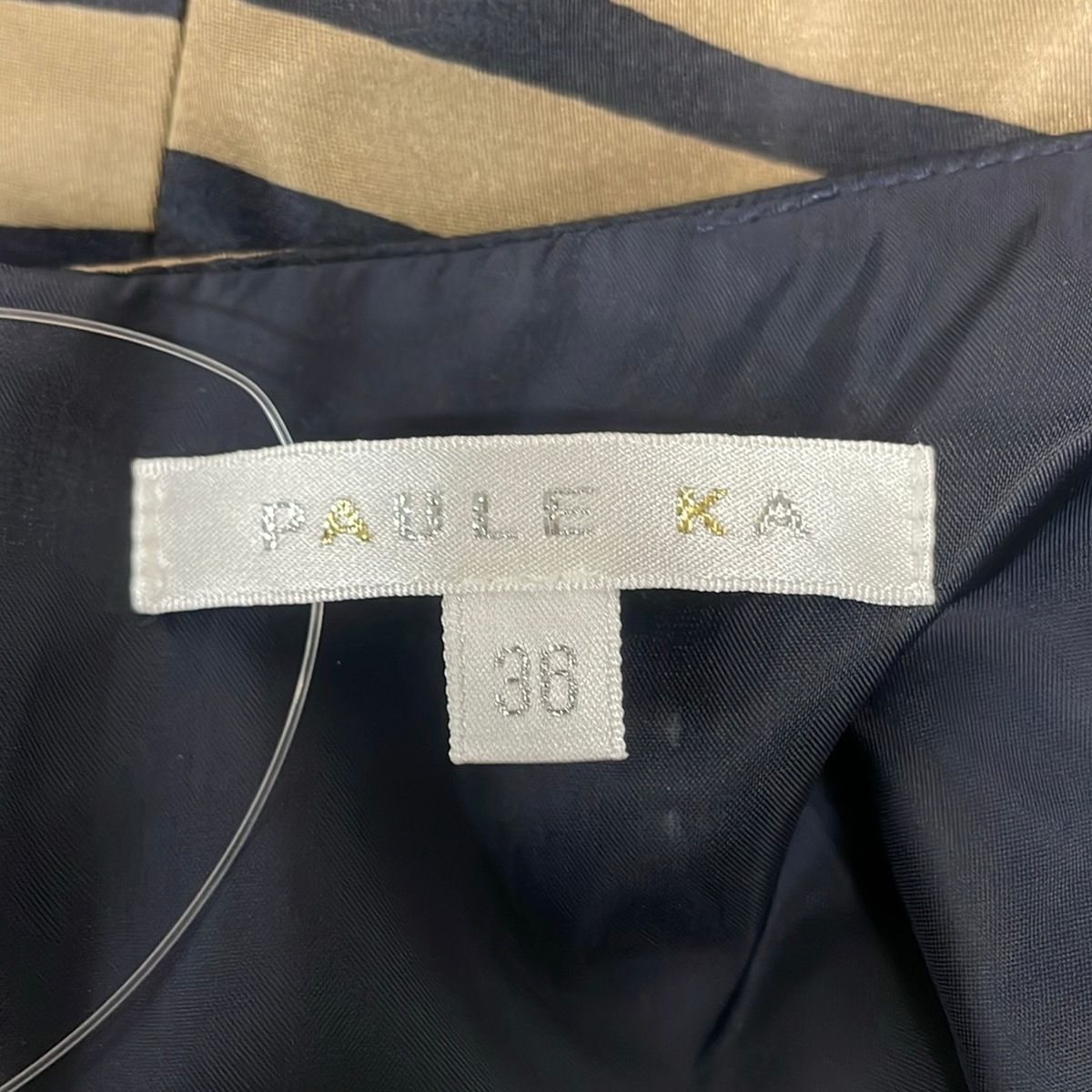 PAULEKA(ポールカ) ワンピース サイズ36 S レディース美品 - カーキ×黒