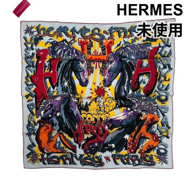 ○ 未使用 エルメス HERMES カレ70 シルクスカーフ H Comme Hermes