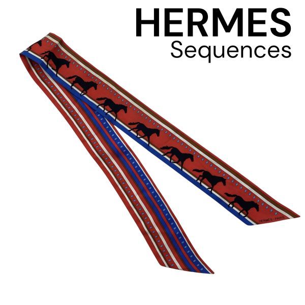 ○ エルメス HERMES ツイリー スカーフ Sequences セカンス 馬 ホース