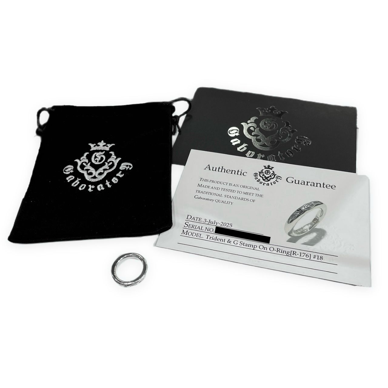 GABORATORY Trident & G Stamp On O-Ring トライデント&Gスタンプ刻印オーリング マルカン 指輪 18号 定価47,916円 28,497円