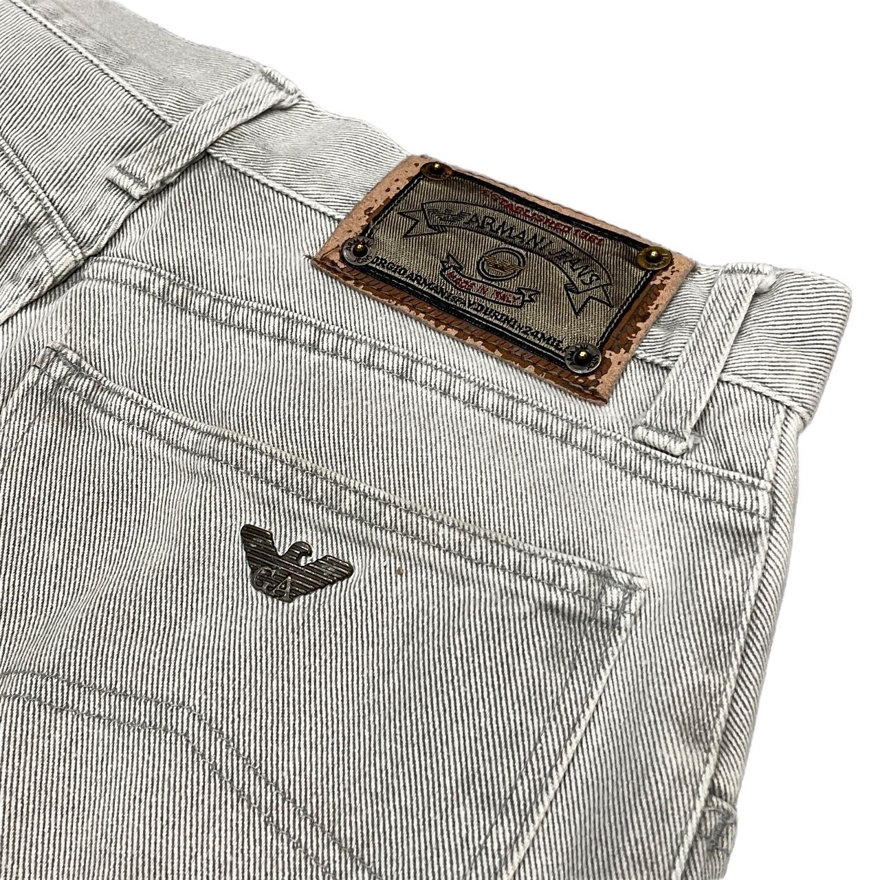 ARMANI JEANS グレーデニムワイドテーパードパンツ ジーンズ ボトムス