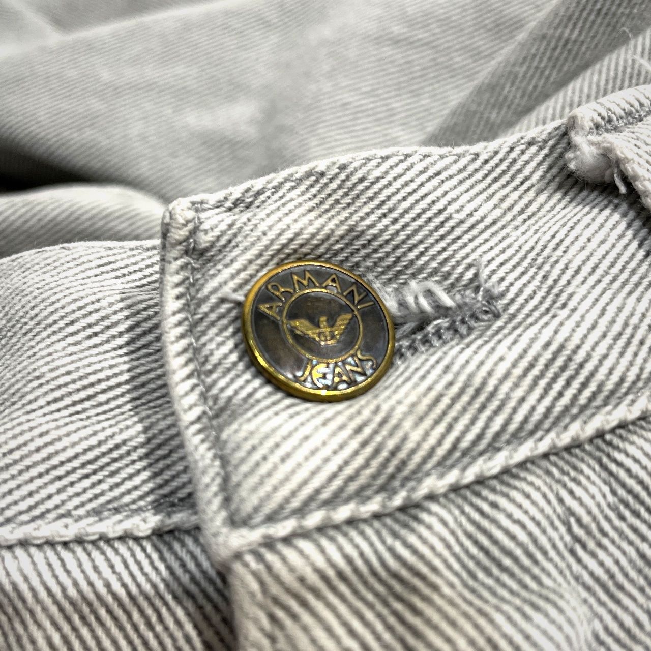 ARMANI JEANS グレーデニムワイドテーパードパンツ ジーンズ ボトムス