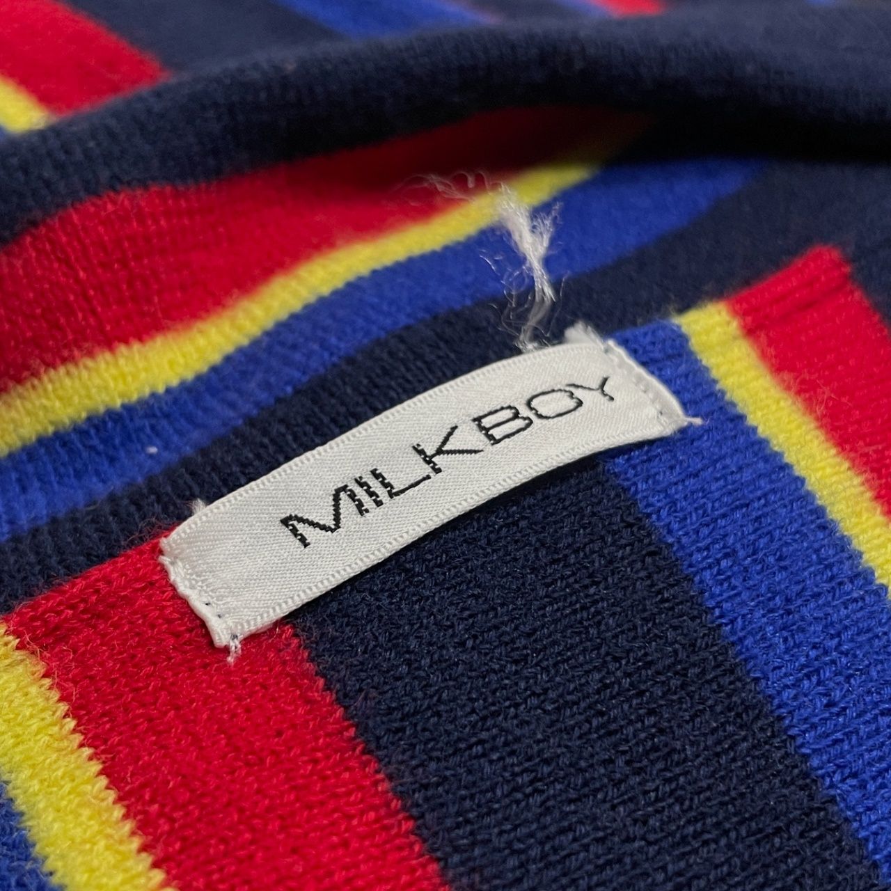 MILKBOY 金ボタンストライプニットジャケット カーディガン トップス
