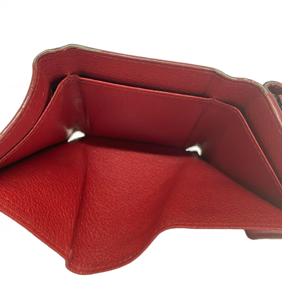 【定価68200円】 MIUMIU 3つ折り　財布　ミニウォレット　黒×赤 miu miu 三つ折り財布 黒/赤 定価68200円】 MIUMIU 3つ折り 財布 ミニ