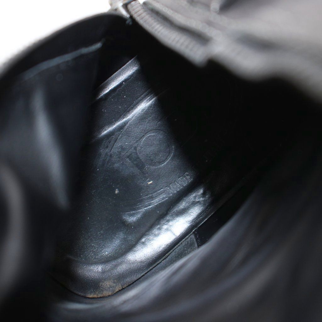 トッズ TOD'S ロングブーツ レザー ベルト チャンキーヒール 37 黒